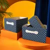 Blue and white checkered storage box, home desktop organization box, simple Nordic-style storage box Specification image